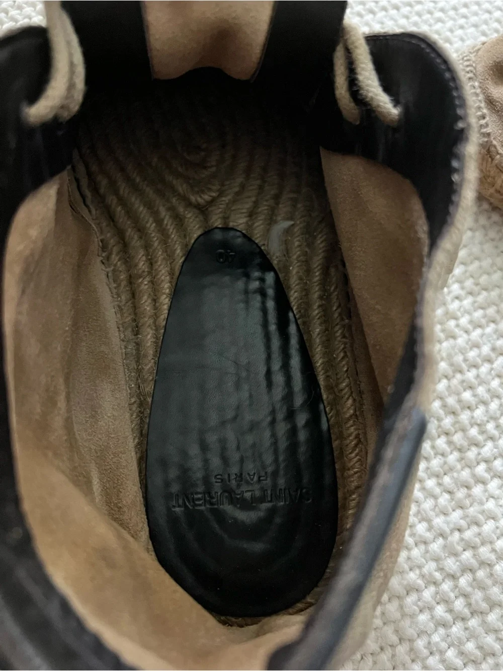 Saint Laurent Brown Suede Chukka Espadrille Boots size eu 40